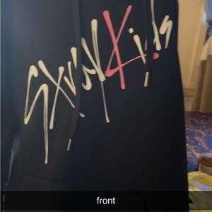 Amazon Black Hoodie with White and Pink Graphic